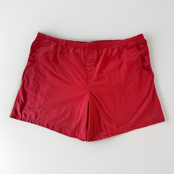 Columbia PFG Men's Shorts Mesh Lined Zipper Pocket Size 4X Red Drawstring Waist - Picture 1 of 5